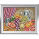 Алмазна мозаїка. Натюрморт - фрукти та срібло 38х51 см, Без підрамника, 38 x 51 см