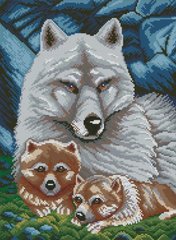 Купить Алмазная мозаика Волчье семейство  в Украине
