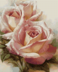Купити Алмазна мозаїка. Рожеві Троянди 40 x 50 см  в Україні