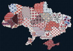Купить Алмазная мозаика. Карта – Украина вышитая 100 х 70 см  в Украине