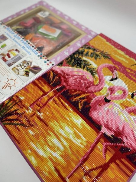 Купить Вышивка камнями по номерам Розовые фламинго  в Украине