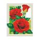 Алмазная мозаика по номерам круглыми камешками. Красные дикие розы (на подрамнике), С подрамником, 40 x 50 см