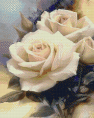 Купити Алмазна мозаїка. Білі Троянди 40 x 50 см  в Україні
