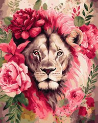 Купити Картина за номерами без коробки Квітковий лев  в Україні