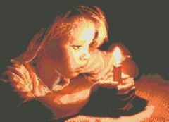 Купить Мозаика квадратными камушками Девочка со свечой  в Украине