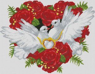 Купити Набір алмазної вишивки камінням. Голуби (весільні)  в Україні