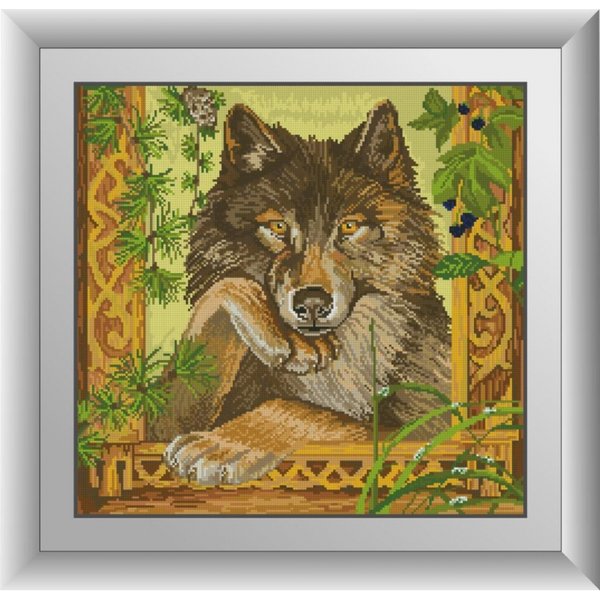 Купить Алмазная вышивка Волк в окне  в Украине