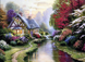 Алмазная мозаика. Дом мечты – Цветущий сад, худ.Кинкейд 55 х 40 см, Без подрамника, 55 х 40 см