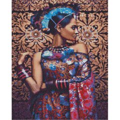 Купити Алмазна мозаїка. Дівчина у національному вбранні (40 х 50 см, набір для творчості, картина стразами)  в Україні