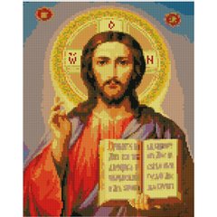 Купити Алмазна мозаїка на підрамнику. Ікона Іїсуса Спасителя (30 х 40 см, набір для творчості, картина стразами)  в Україні