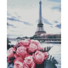 Купити Алмазна мозаїка круглими камінчиками (на підрамнику, 30х40 см). Троянди у Парижі  в Україні