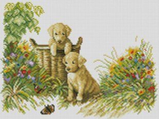 Купить Алмазная мозаика. Игривые щенки 30x40 см  в Украине