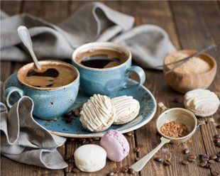 Купить Алмазная мозаика круглыми камушками на подрамнике. Приглашаю на кофе 40х50см  в Украине