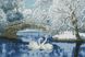 Алмазная мозаика Пруд с лебедями, Без подрамника, 45 х 68 см