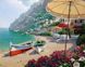 Картина из страз. Лодки на острове Капри, Без подрамника, 50 х 40 см