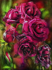 Купити Алмазна мозаїка (набір для викладки). Дивовижні троянди 60 х 45 см  в Україні
