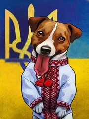 Купить Алмазная мозаика на подрамнике. Пес Патрон  в Украине
