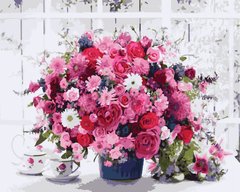 Купить Картина по номерам. Розовые хризантемы  в Украине