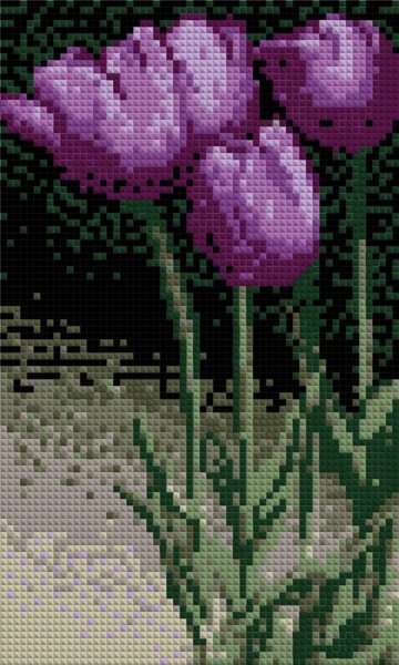 Купити Картина з мозаїки. Бузкові тюльпани  в Україні