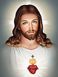 Набір алмазної мозаїки. Серце Ісуса (30х40см, квадратні камінчики, повна викладка полотна) викладка алмазами за номерами