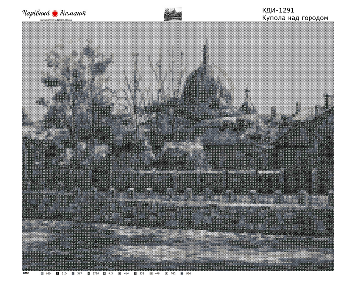 Купити Алмазна мозаїка за номерами. 5D Купола над містом-2  в Україні