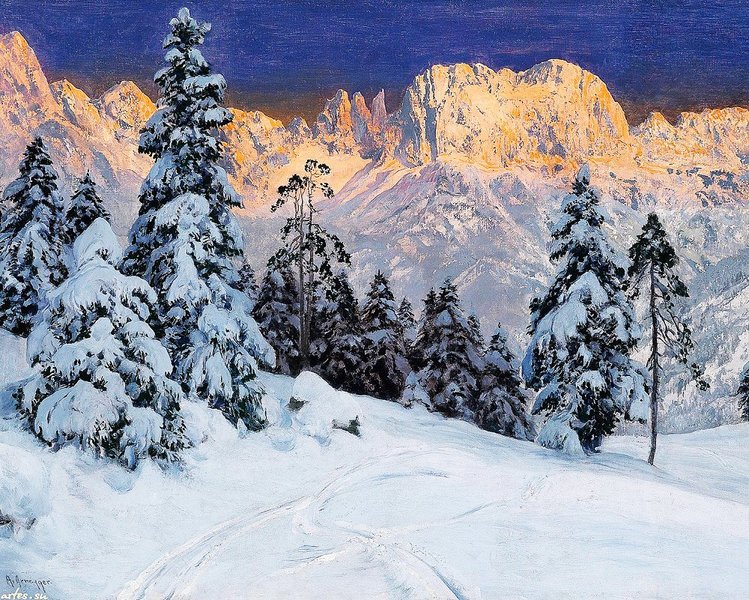 Купити Картина з страз. Зимовий пейзаж в горах  в Україні