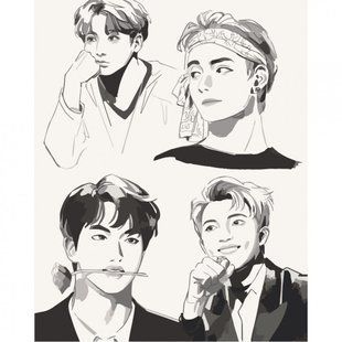 Купить Картина по номерам без коробки. BTS. Fan Art  в Украине