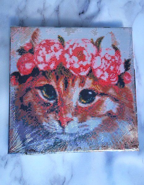 Купить Алмазная мозаика на подрамнике. Весенняя кошечка  в Украине