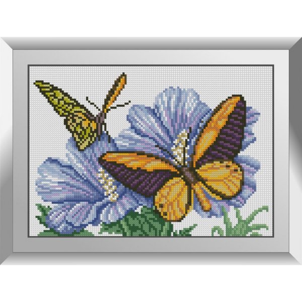 Купити Алмазна мозаїка. Метелики з анемонами 21x30 см  в Україні