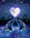 Алмазная мозаика. Влюбленные дельфины, Без подрамника, 25 х 20 см