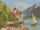Набір для алмазного живопису Озерний замок, Без підрамника, 35 х 46 см