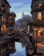 Купить Картина по номерам Premium-качества. Ночные каналы Венеции  в Украине