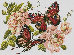 Купить Алмазная мозаика. Бабочки с розами 31x42 см  в Украине