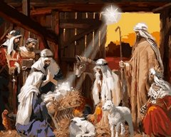 Купить Картина по номерам Premium-качества. Рождение Христа  в Украине