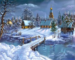 Купить Картина из страз. Прекрасная зимняя сказка  в Украине