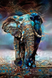 Алмазная мозаика. Слон – Граффити 60 х 40 см, Без подрамника, 60 х 40 см