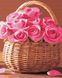 Картина антистрес за номерами. Кошик рожевих троянд, Без коробки, 40 х 50 см