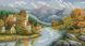 Алмазная живопись Град у реки, Без подрамника, 55 х 99 см