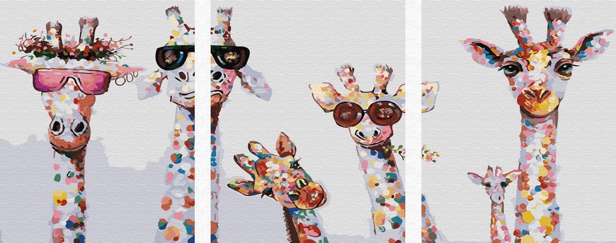 Купить Картина по номерам. Модные жирафы  в Украине