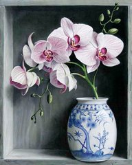 Купить Вышивка камнями по номерам Орхидеи в вазе  в Украине