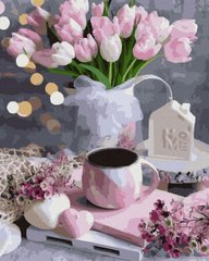 Купити Картина за номерами без коробки Рожеве чаювання  в Україні