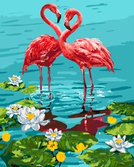 Купить Раскраска по номерам. Без коробки Пара фламинго  в Украине