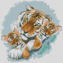 Купити Діамантовий живопис Сім'я тигрів  в Україні