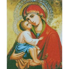 Купити Алмазна мозаїка на підрамнику. Донська ікона Божої Матері (40 x 50 см, круглими камінчиками)  в Україні