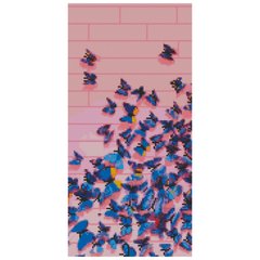 Купити Алмазна мозаїка круглими камінчиками. Метелики (на підрамнику, 50 х 25 см)  в Україні