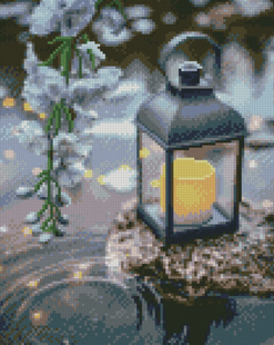 Купити Алмазна мозаїка на підрамнику. Ліхтарик (30 x 40 см, круглими камінчиками)  в Україні