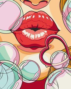 Купить Картина по номерам без коробки. 18+ Нежный поцелуй  в Украине