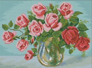 Купить Алмазная мозаика. Садовые розы 27x37 см  в Украине