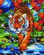 Мозаїка за номерами (на підрамнику). Тигр на річці, З підрамником, 30 х 40 см