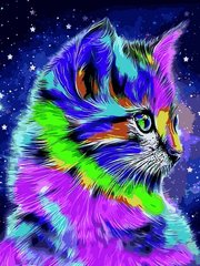 Купить Картина по номерам. Радужный котенок  в Украине